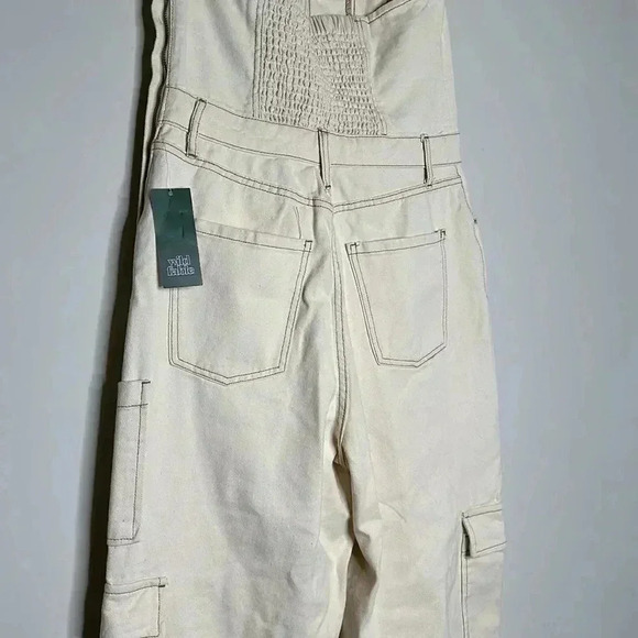 Women's Tube Cargo Denim Jumpsuit - 
Off -White M - Picture 10 of 12